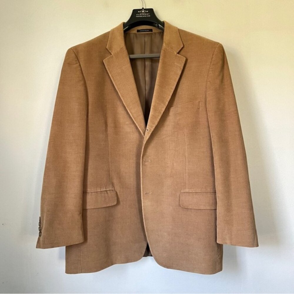 Alfani Cotton Silk Corduroy Sport Coat Jacket Size 44R Two Button Ventless